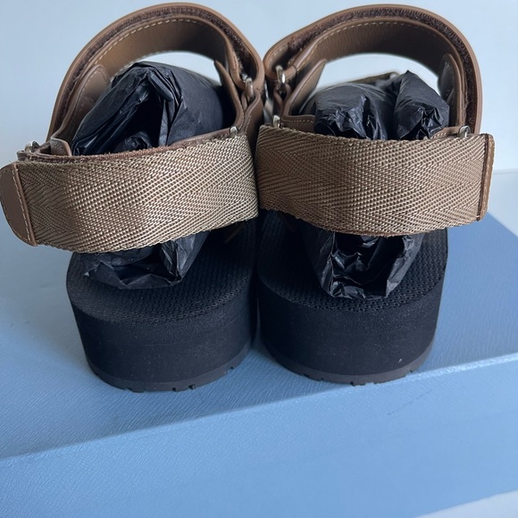 Authentic Prada Nude Tan Velcro Sandals 39 9 - Picture 3 of 6